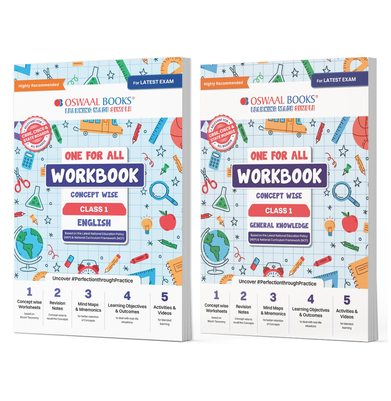 imagOswaal One For All Workbook Concept Wise Class-1 English & General Knowledge Set Of 2 Books For Latest Exam buy online at crossword.in