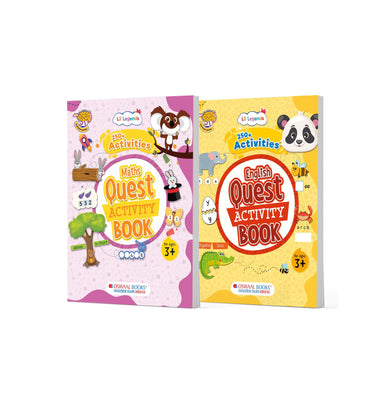 imagOswaal Lil Legends 2-in-1 Activity Book Bundle for Kids Age 3+ | Maths & English Quest | 500+ Fun Early Learning Exercises for Numbers, Counting, Tracing, Alphabets, Colors & Shapes buy online at crossword.in