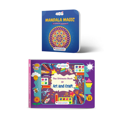 imagOswaal Lil Legends 2-in-1 Art & Craft Activity Book Bundle for Kids Age 3+ | Mandala Colouring & 30 Creative DIY Projects | Fun Early Learning, Drawing, Colouring & Craft Activities buy online at crossword.in