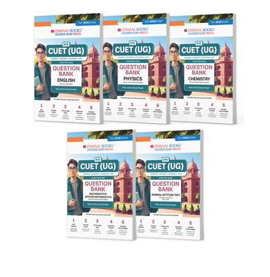 imagOswaal NTA CUET UG Question Banks | Chapterwise & Topicwise | English, Physics, Chemistry, Math & General Test | Set of 5 Books | Entrance Exam Preparation Books 2026