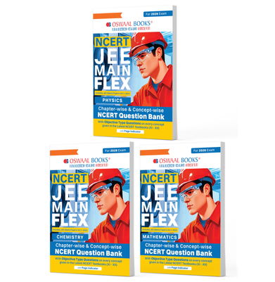 imagOswaal NCERT JEE Main FLEX | Chapter-wise & Topic-wise NCERT Objective Question Bank Set of 3 Books – Physics, Chemistry & Mathematics