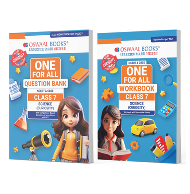 imagOswaal One For All Question Bank + One For All Workbook NCERT & CBSE Class 7 Science Set of 2 Books | Updated As Per NCF For Latest Exam buy online at crossword.in