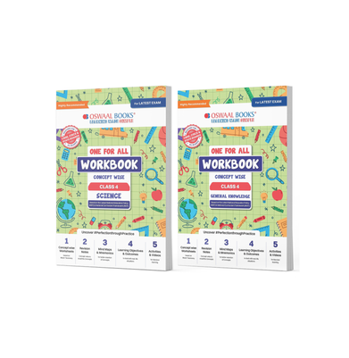 imagOswaal One For All Workbook Concept Wise Class-4 Science & General Knowledge Set Of 2 Books For Latest Exam buy online at crossword.in