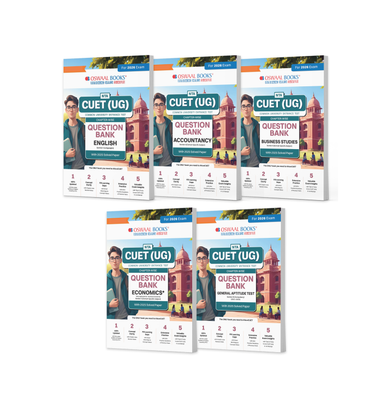 imagOswaal NTA CUET UG Question Banks | Chapterwise & Topicwise | English, Accountancy, Business Studies, General Test & Economics | Set of 5 Books | Entrance Exam Preparation Books 2026 buy online at crossword.in