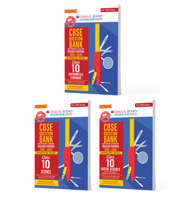 imagCBSE Question Bank Class 10 Set of 3 Books Maths Standard, Science & Social Science Chapterwise & Topicwise Solved Papers For 2026 Board Exams