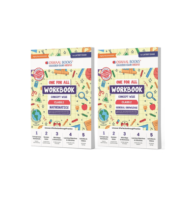 imagOswaal One For All Workbook Concept Wise Class-2 Mathematics & General Knowledge Set Of 2 Books For Latest Exam