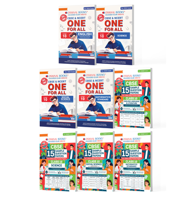 imagOswaal CBSE & NCERT One for All + 15 Sample Question Papers English, Maths Standard, Science, Social Science For Class 10 | Chapterwise & Topicwise Solved Papers | Concept Notes, Mind Maps, Set of 8 For 2026 Board Exams buy online at crossword.in