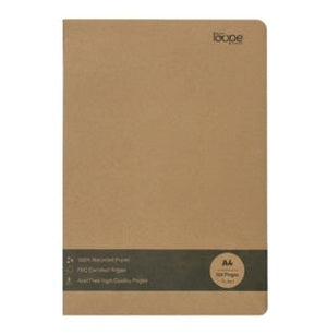 Loope Brown Eco Notebook A4 | Unruled | 200 Pages