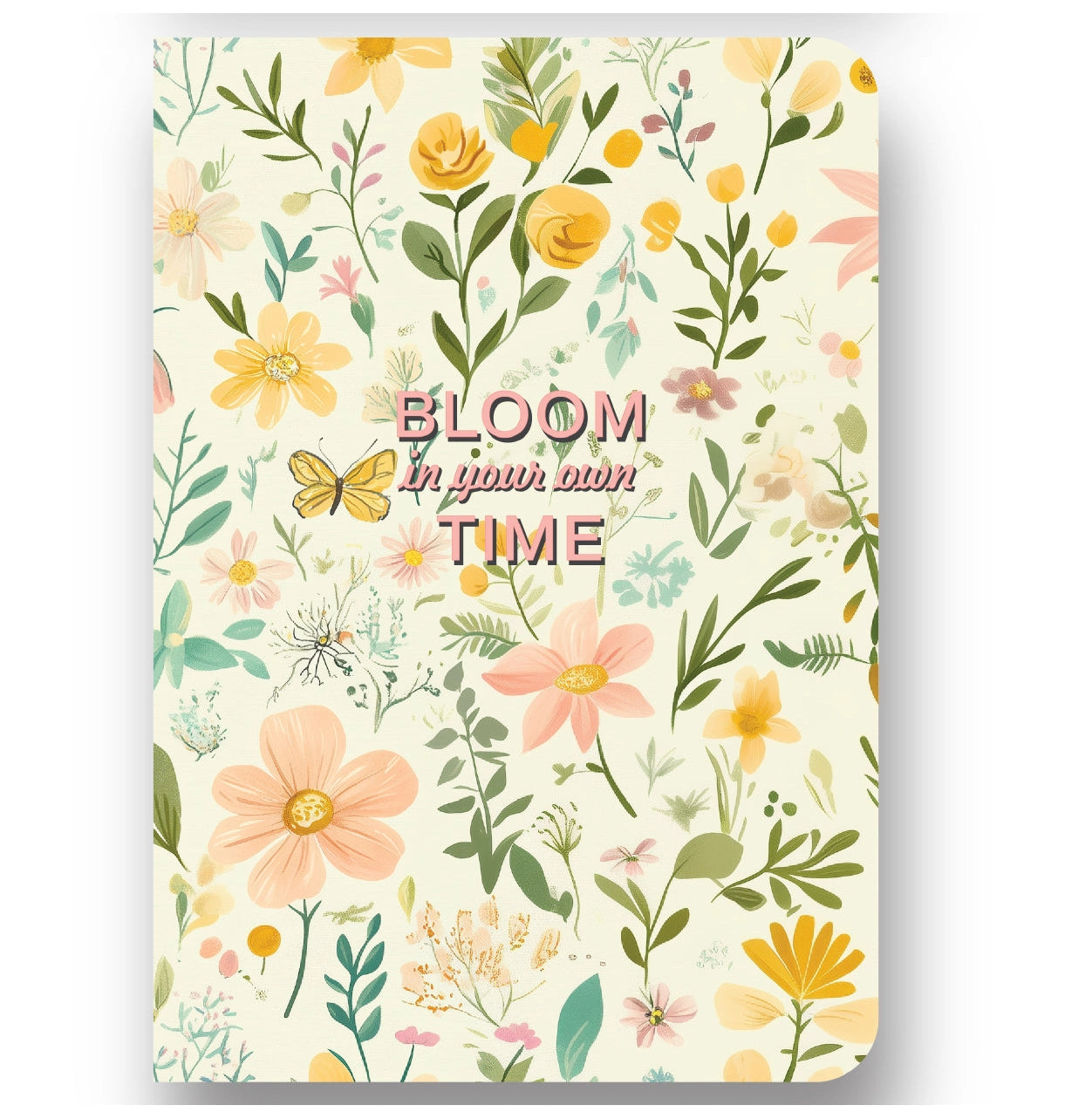 Loope Aesthetic Soft Bound Notebook - Bloom in Your Own Time, A5 Ruled Journal for Every Creative Adventure