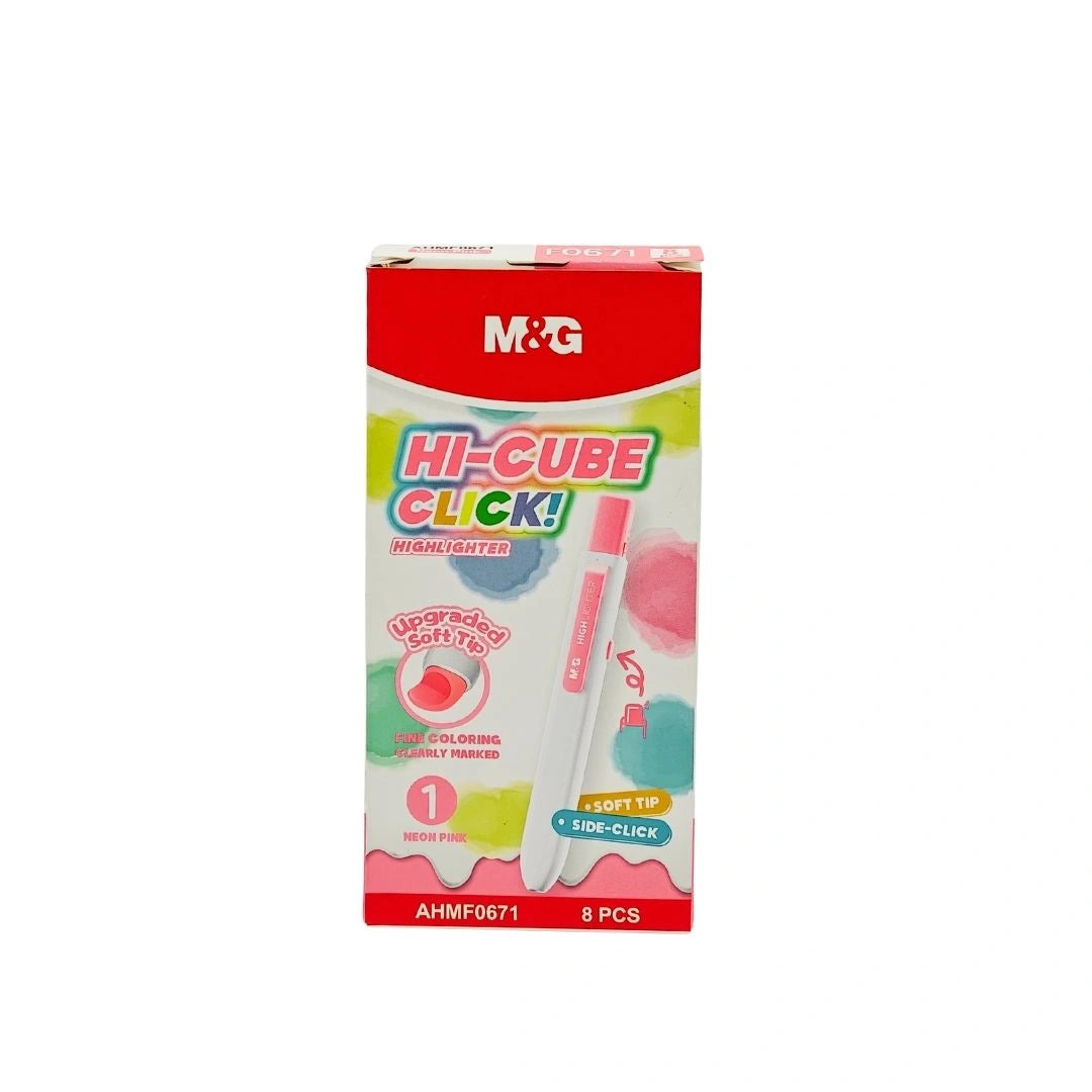 M&G Hi-Cube Click Highlighter Candy Pink