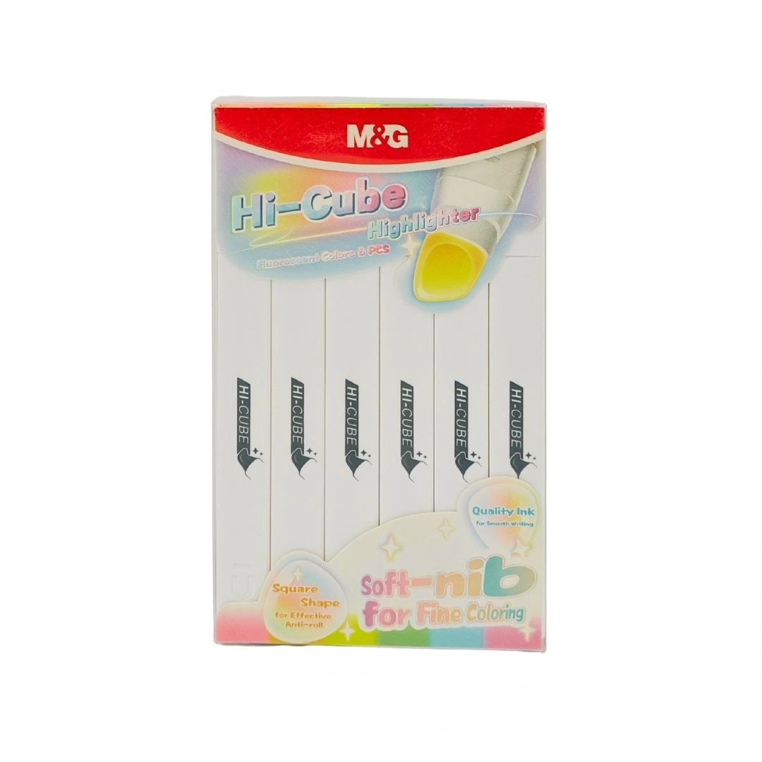 M&G Hi-Cube Highlighter 6 Pastel Colors