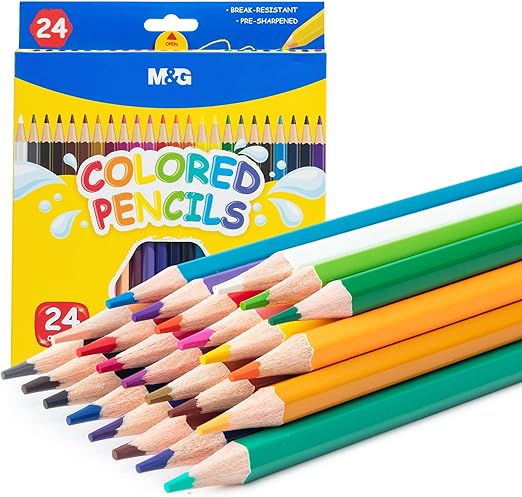 M&G Hexagon Color Pencil 24 Colors Flat Box Package