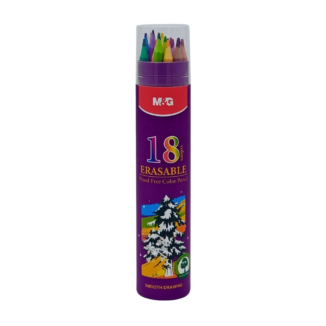 M&G Erasable Plastic Color Pencil 18 Colors
