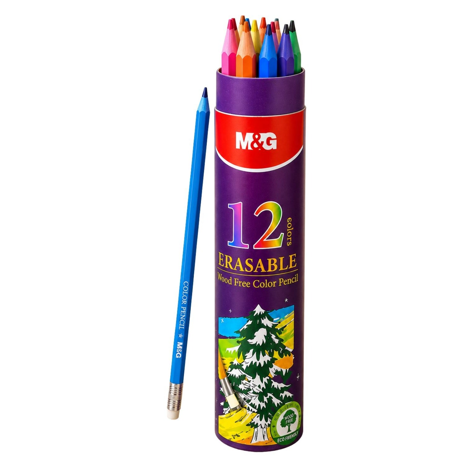 M&G Erasable Plastic Color Pencil 12 Colors