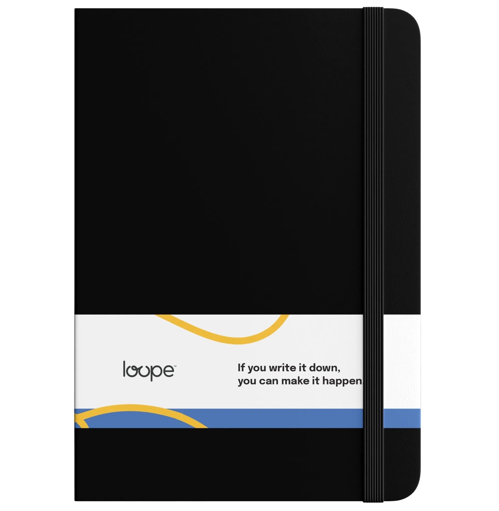 LOOPE A5 Premium Solid Black Hardcover Notebook - 192 Pages