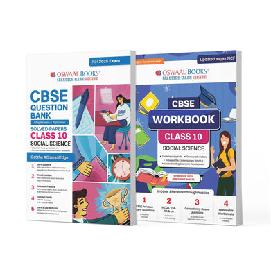 imagOswaal CBSE Question Bank + CBSE Workbook Class 10 Social Science Set of 2 Books Updated As Per NCF For Latest Exam