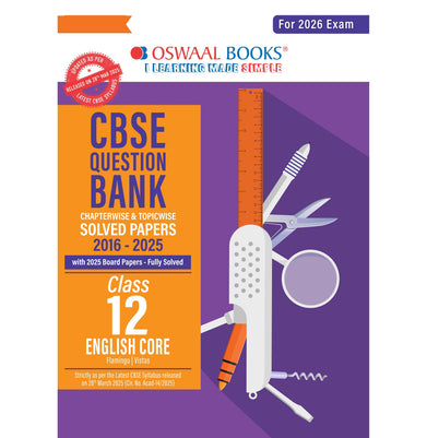 imagOswaal CBSE Question Bank Chapterwise and Topicwise SOLVED PAPERS Class 12 English Core For Exam 2026