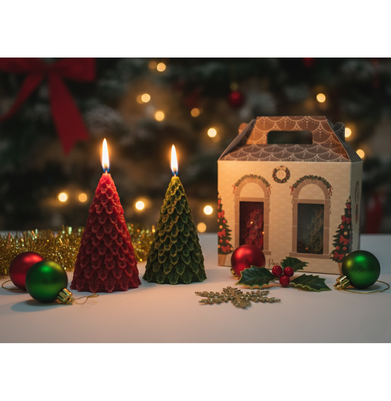 imagSet of 2 Candle Box 3d conical Christmas tree buy online at crossword.in