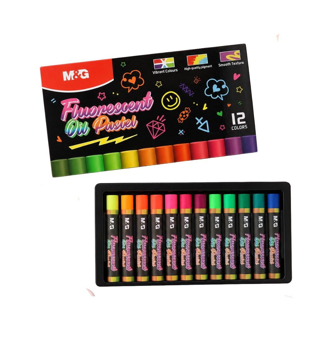 M&G Fluorescent Oil Pastel 12 Colours