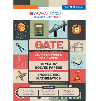 imagOswaal GATE 16 Years’ |Chapter-wise & Topic-wise |Solved Papers | 2010 to 2025 | ENGINEERING MATHEMATICS| For 2026 Exam buy online at crossword.in