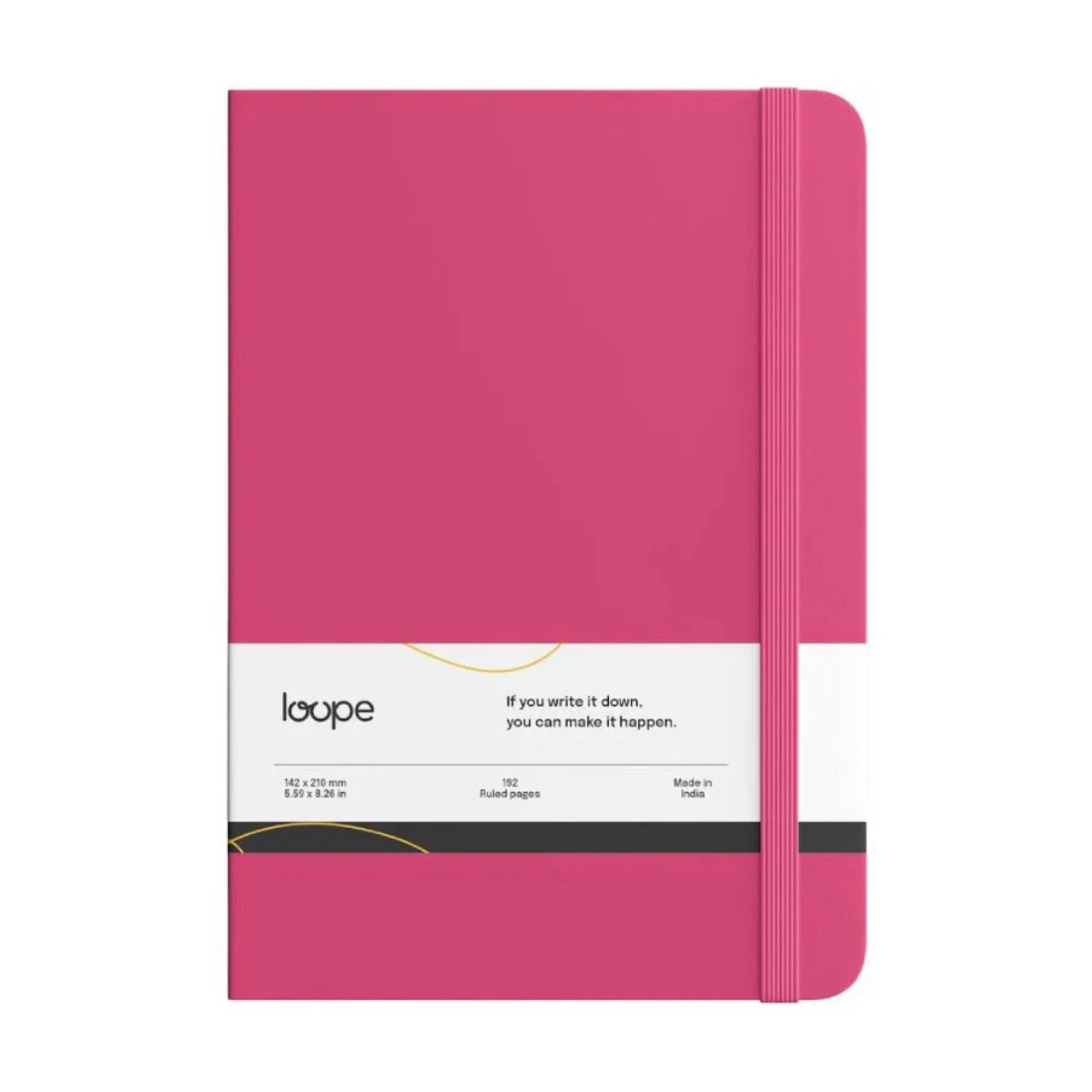 Loope Solid Notebook A6 | Pink | 192 Pages | 80 Gsm