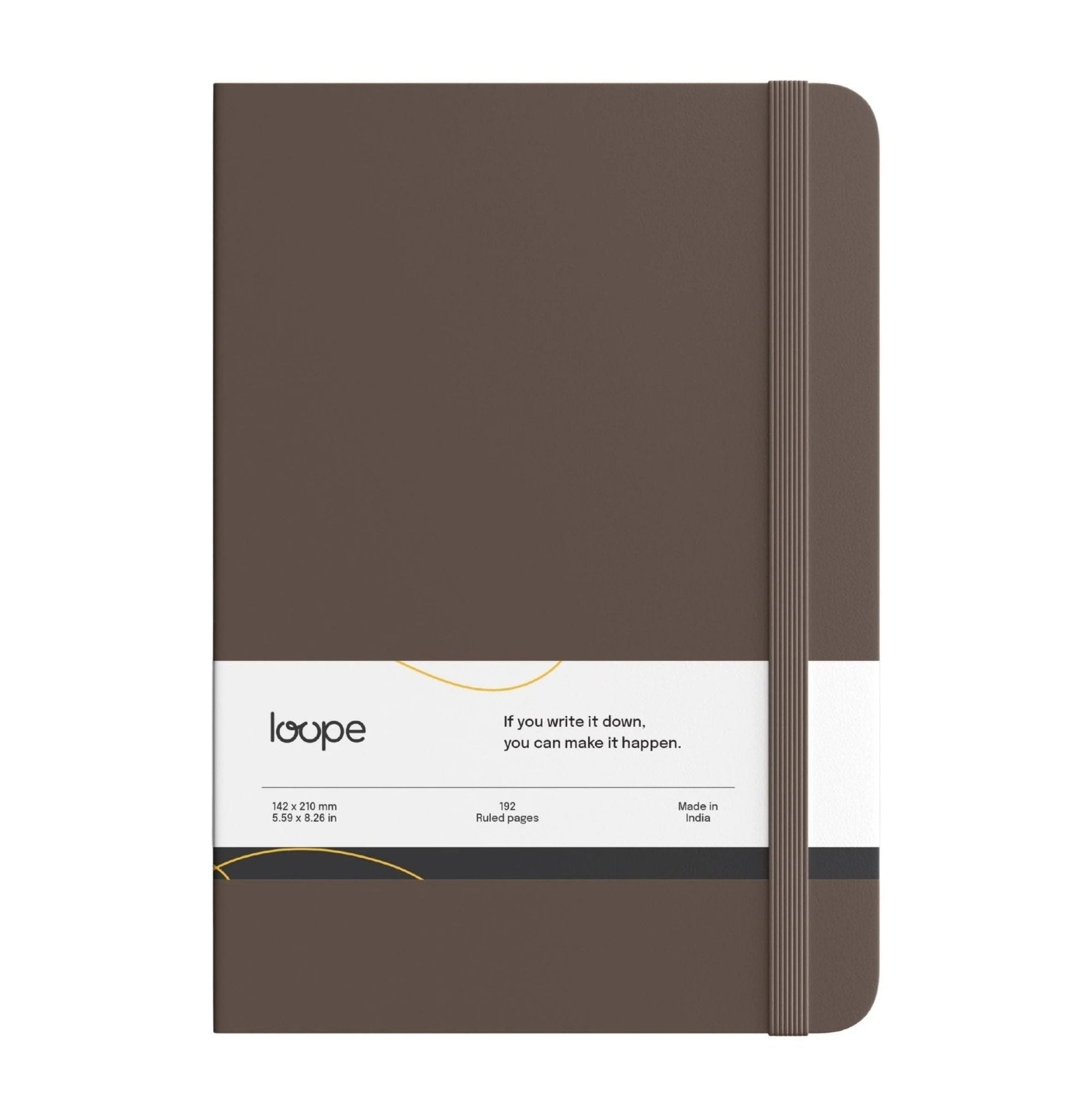 Loope Solid Notebook A5 | Brown | 192 Pages | 80 Gsm