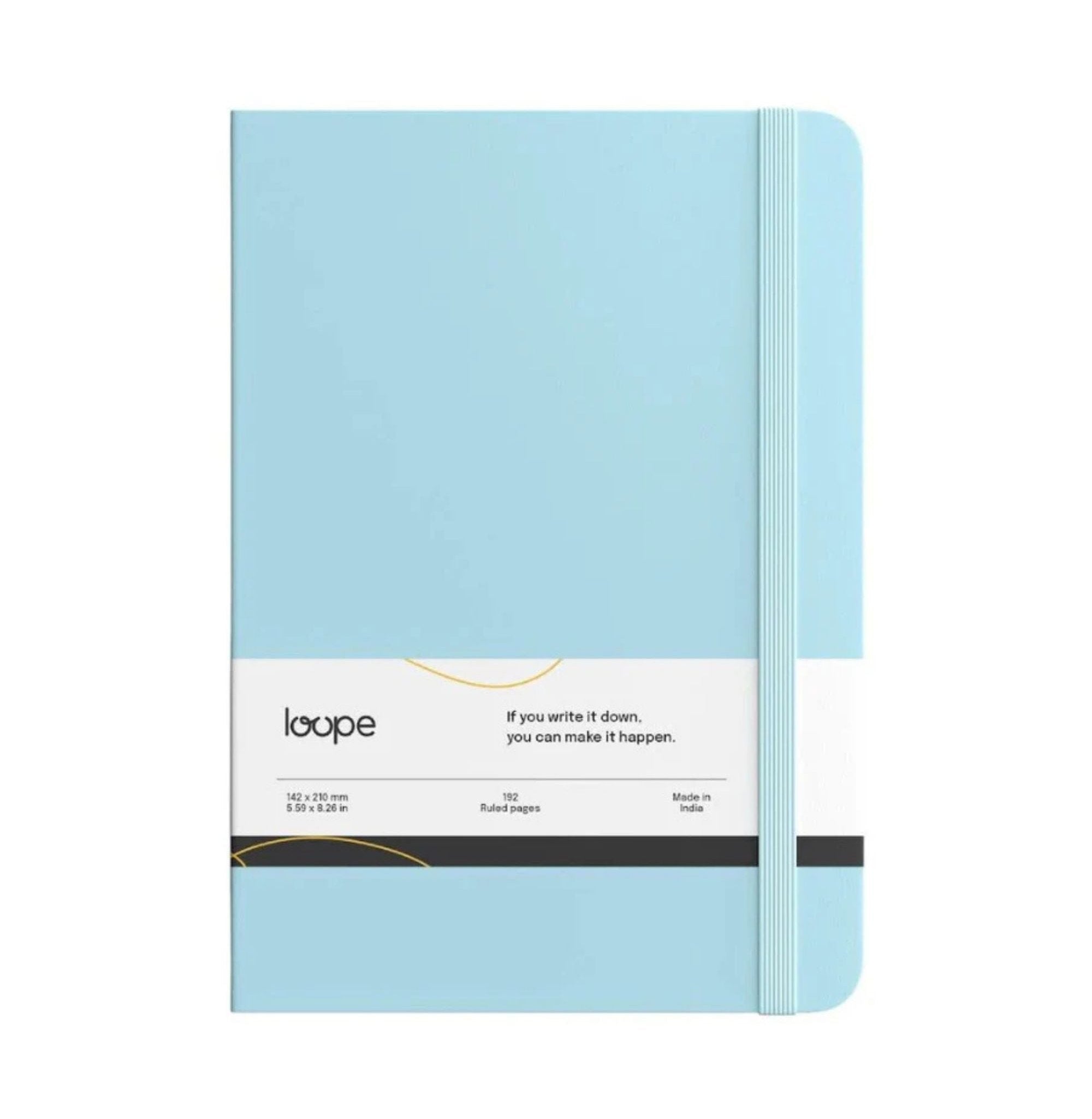 Loope Solid Notebook A5 | Cyan Blue | 192 Pages | 80 Gsm