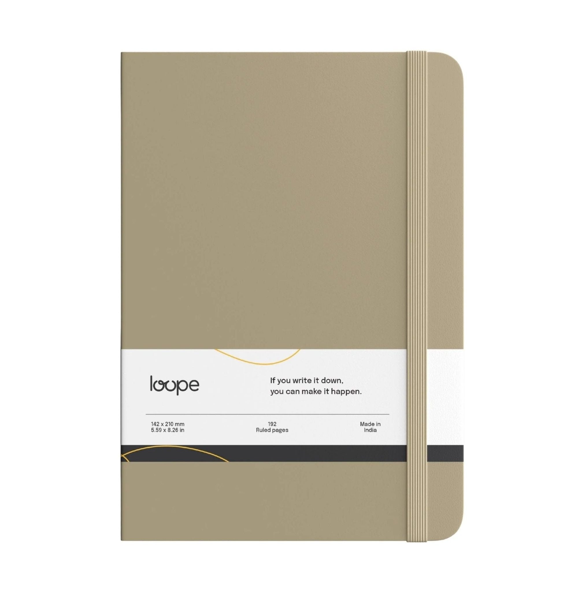 Loope Solid Notebook A5 | Tan | 192 Pages | 80 Gsm