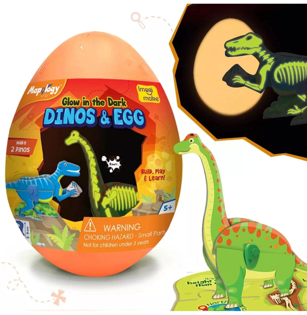 Imagimake Mapology Glow In The Dark Dino Adventure Kit