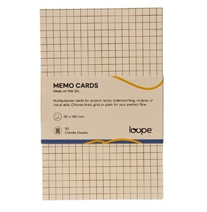 Loope Memo Cards White 35 X 55 Inch 50 Cards Checks