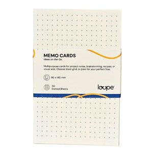 Loope Memo Cards White 35 X 55 Inch 50 Cards Ruled