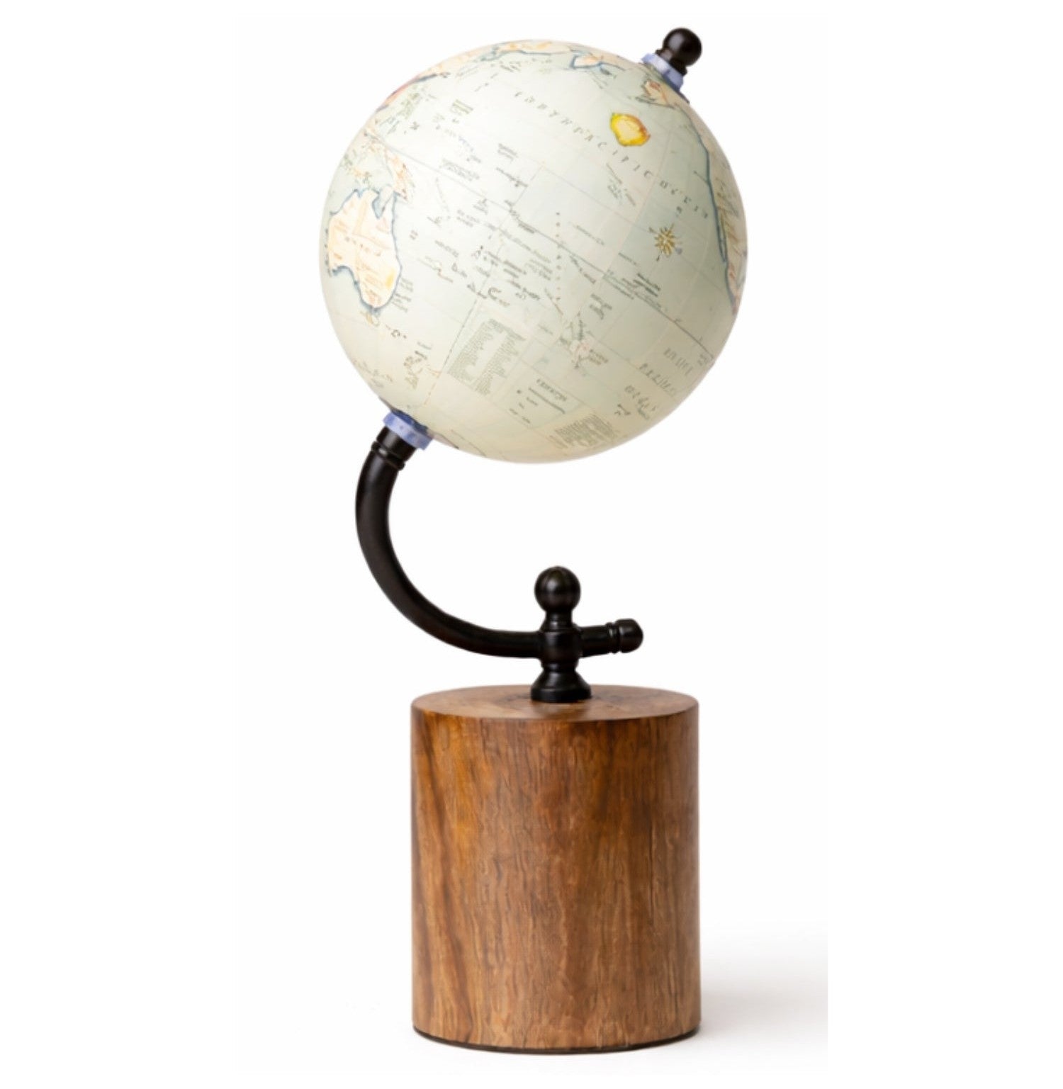 Loope 5 Inch Cylinder Globe Wooden Base