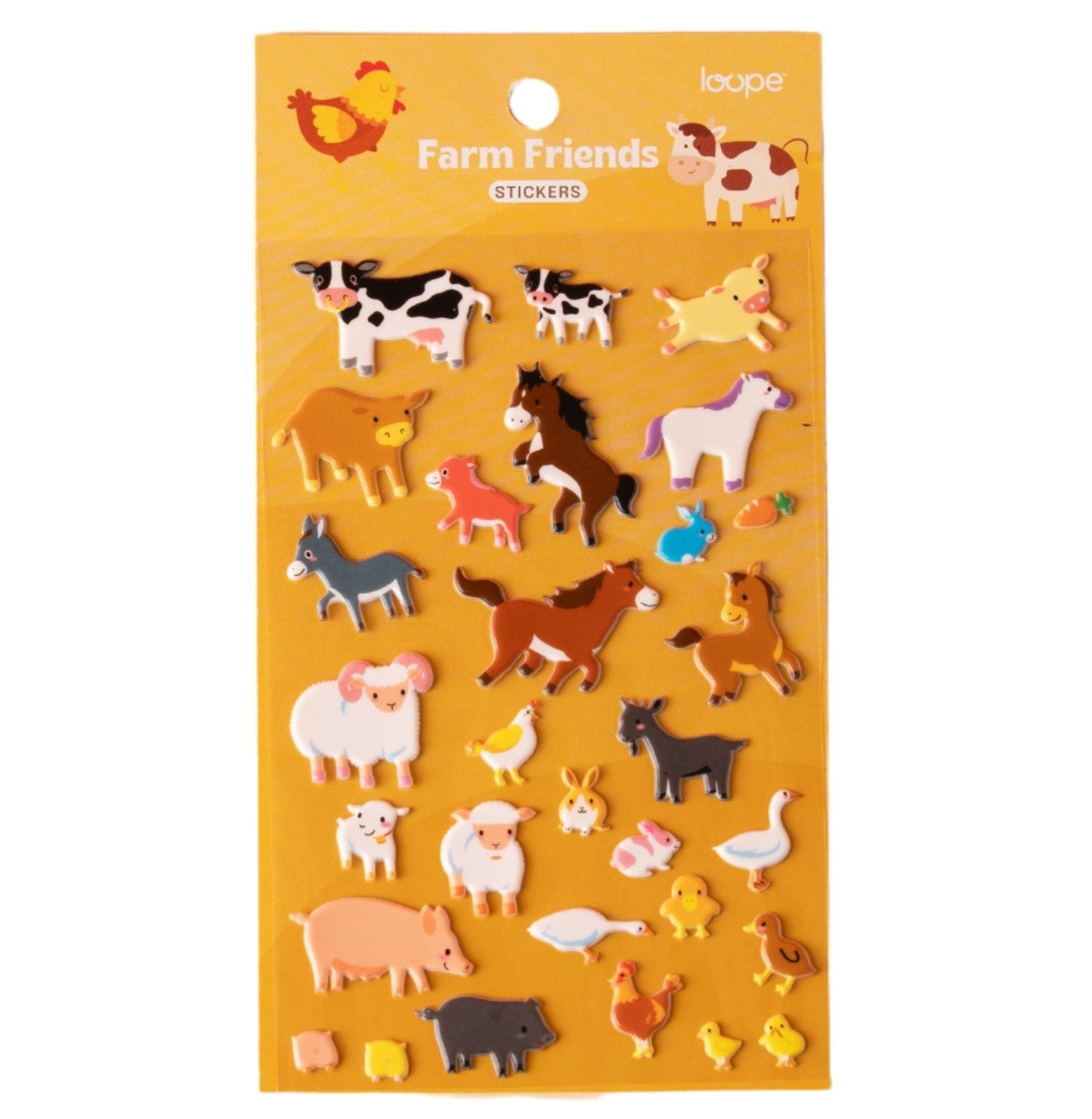 Loope Puffy Stickers | Farm Friends