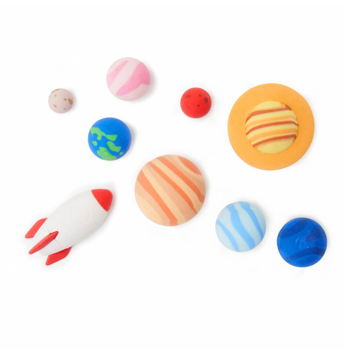 Legami Solar System Eraser Set: 9 Cosmic Designs For Creative Corrections