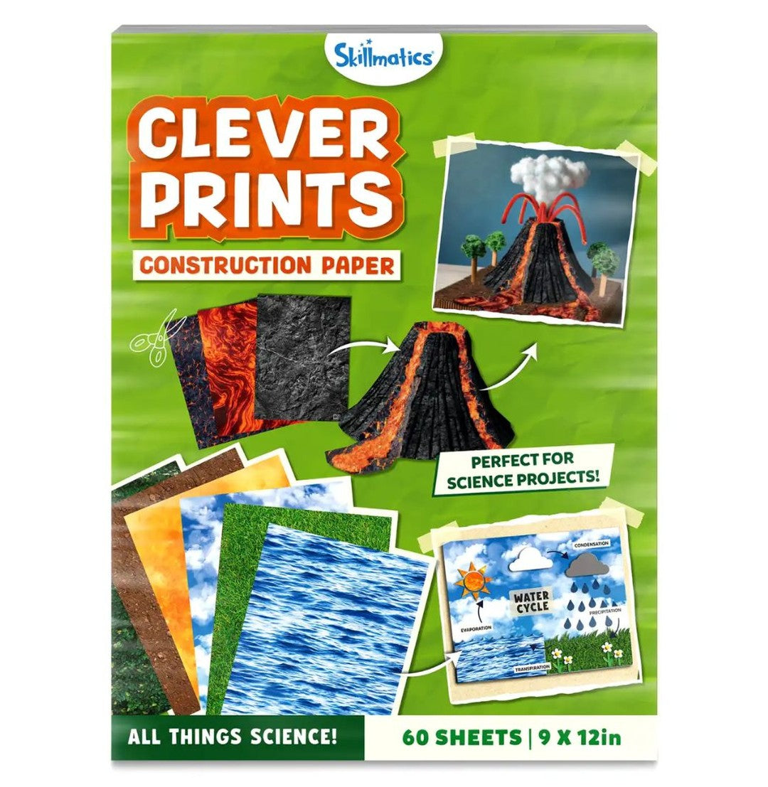 Skillmatics Clever Prints: 60 Double-Sided Textured Construction Sheets for Creative Projects