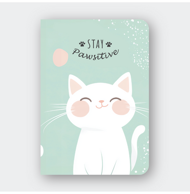 imagLoope Cute Animal Notebook | Stay Pawsitive | A5 Ruled | Soft Bound Journal | Office, College, Gifting