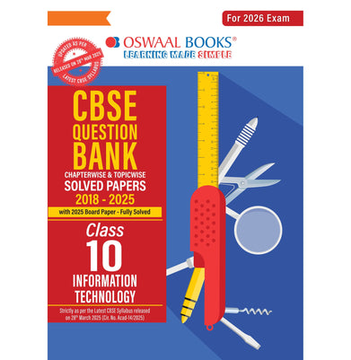 imagOswaal CBSE Question Bank Chapterwise and Topicwise SOLVED PAPERS Class 10 IT For Exam 2026