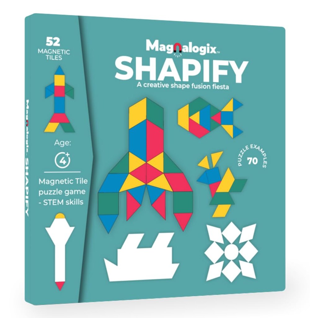 Magnalogix Shapify: Explore, Create, and Learn with Magnetic Puzzle Tiles!