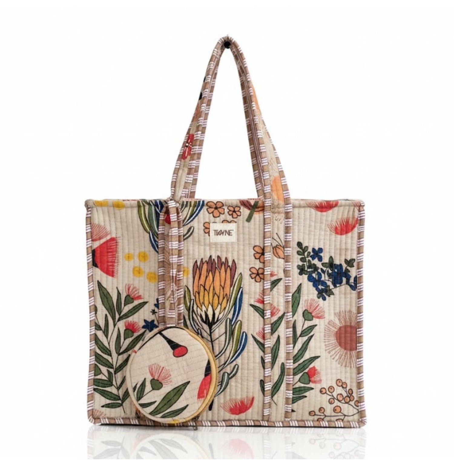 Twyne Tote Bag Round Pouch Beige