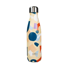 imagSmily kiddos stainless steel water bottle 500 ml abstract theme yellow