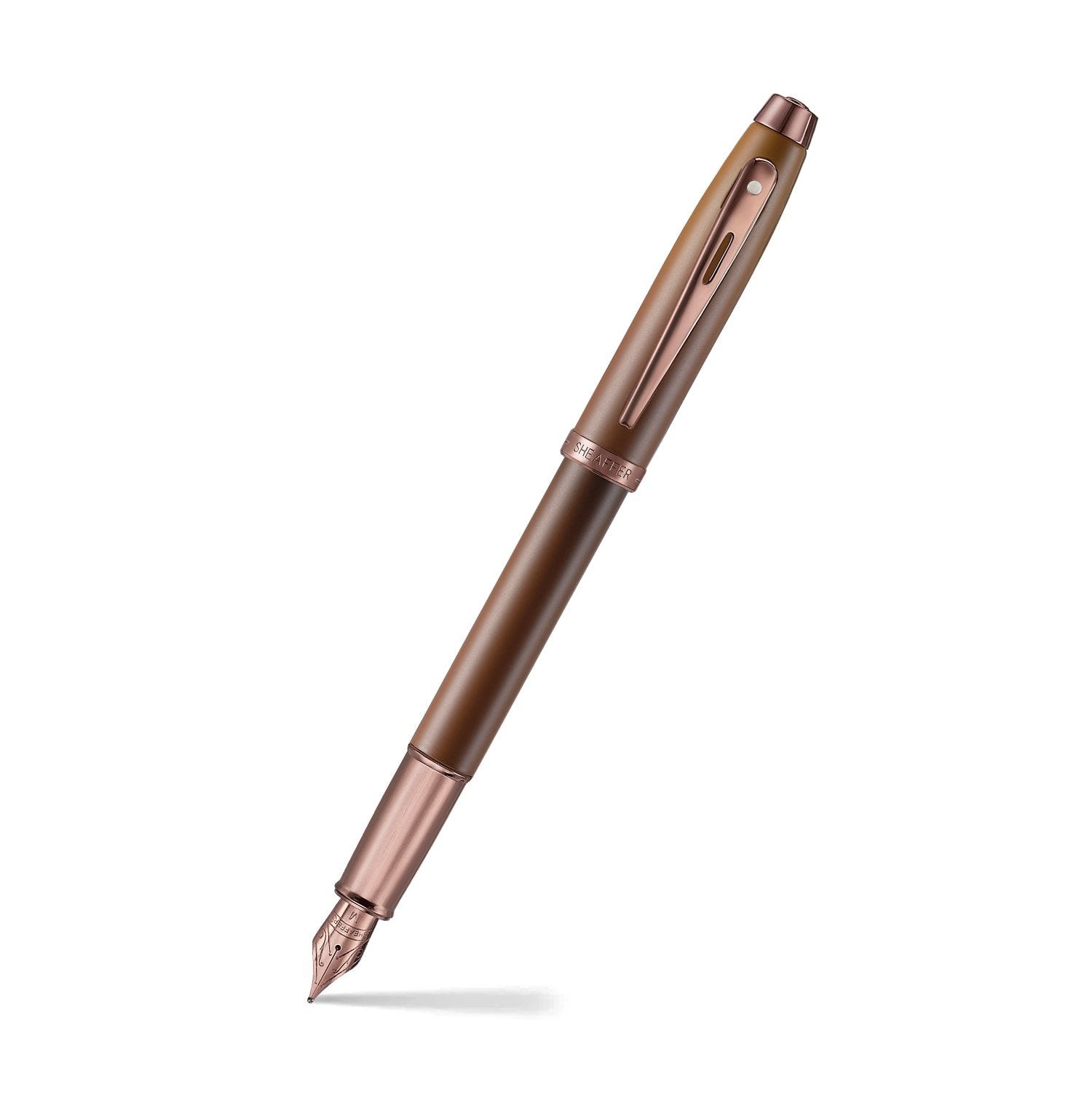 Pen Sheaffer 100 E9374 Coffee Edition Matt Brown With Regal Brown Pvd Trims Medium Fp With Converter