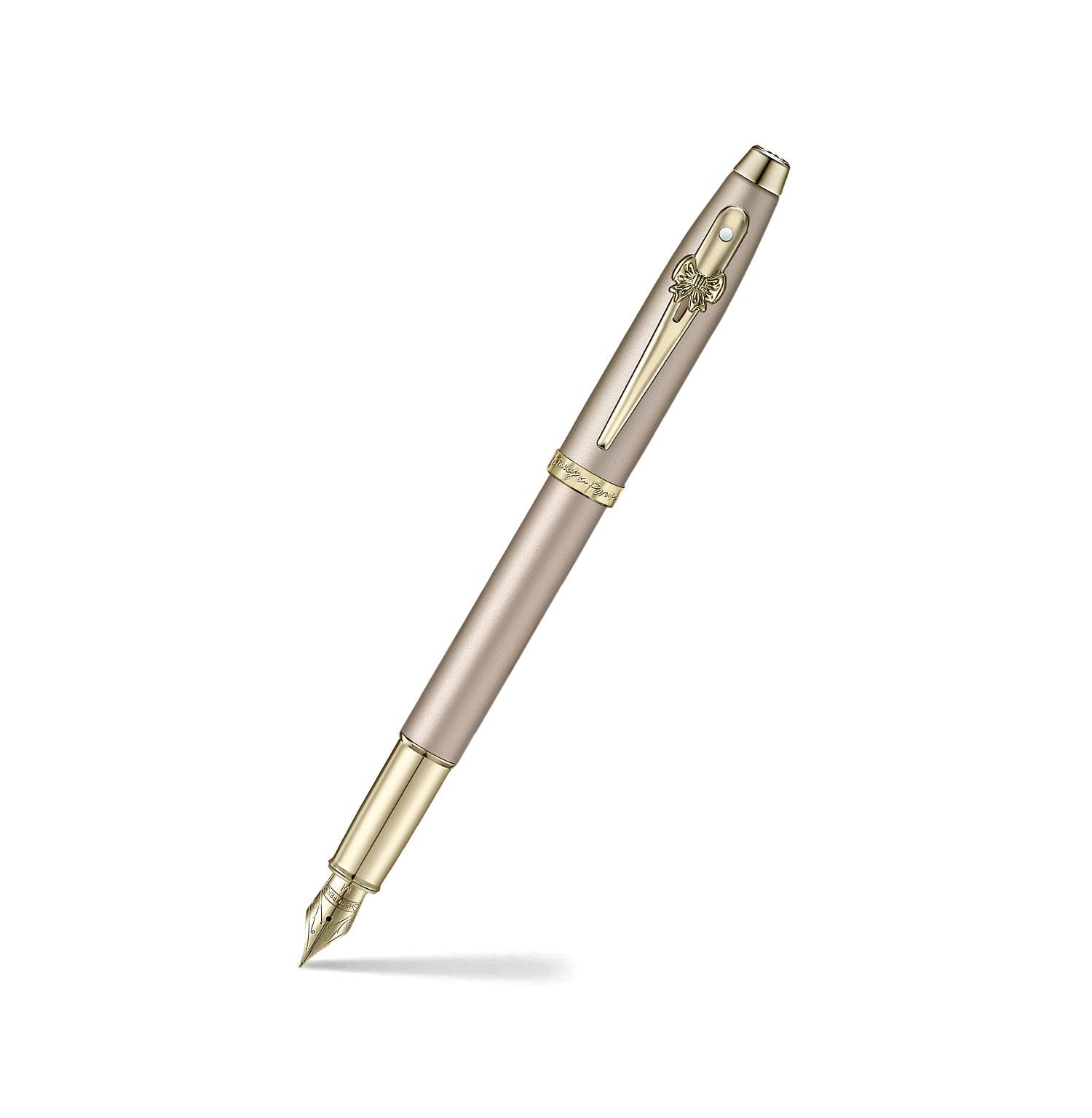 Pen Sheaffer Eip 100 E9377 Champagne Gold Finish Body And Trims With Bow Emblem Medium Fp