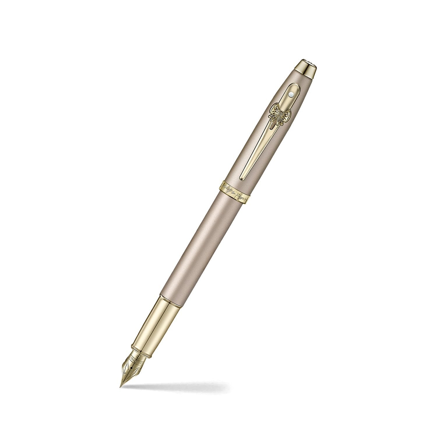 Pen Sheaffer Eip 100 E9377 Champagne Gold Finish Body And Trims With Bow Emblem Fine Fp