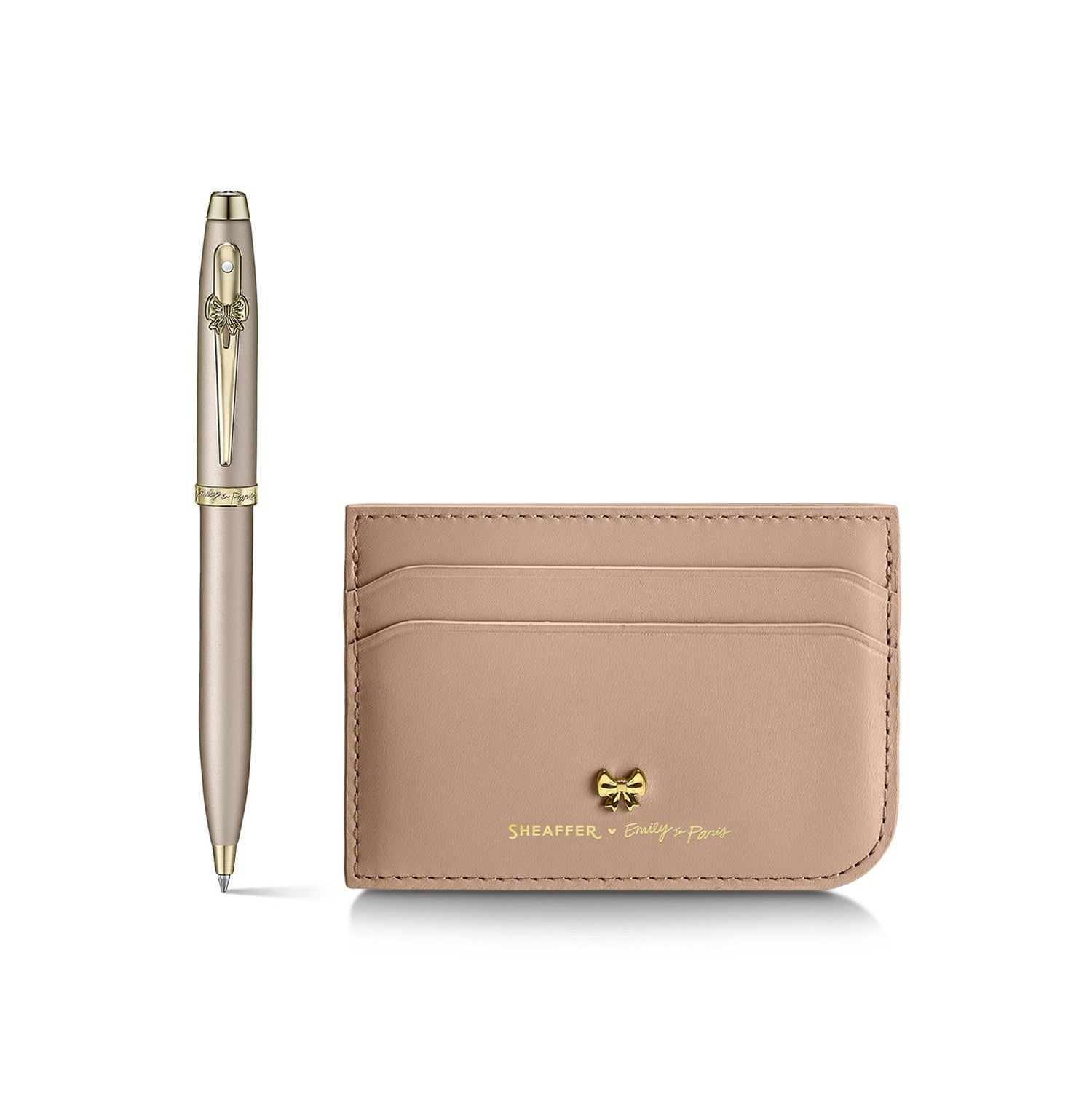 Gift Set Sheaffer Eip 100 E9377 Champagne Gold Body Cap With Champagne Gold Trims Bp With Taupe Cch