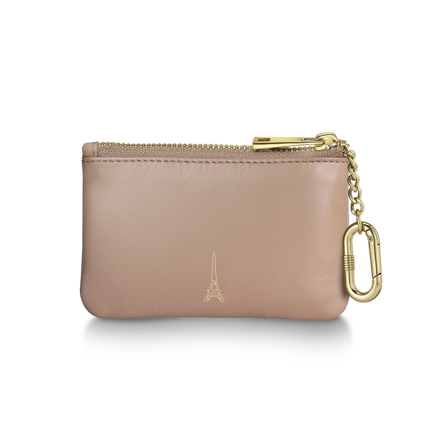 Key Fob Sheaffer Eip Leather With Zipper And Bow Emblem In Champagne Gold Finish Taupe