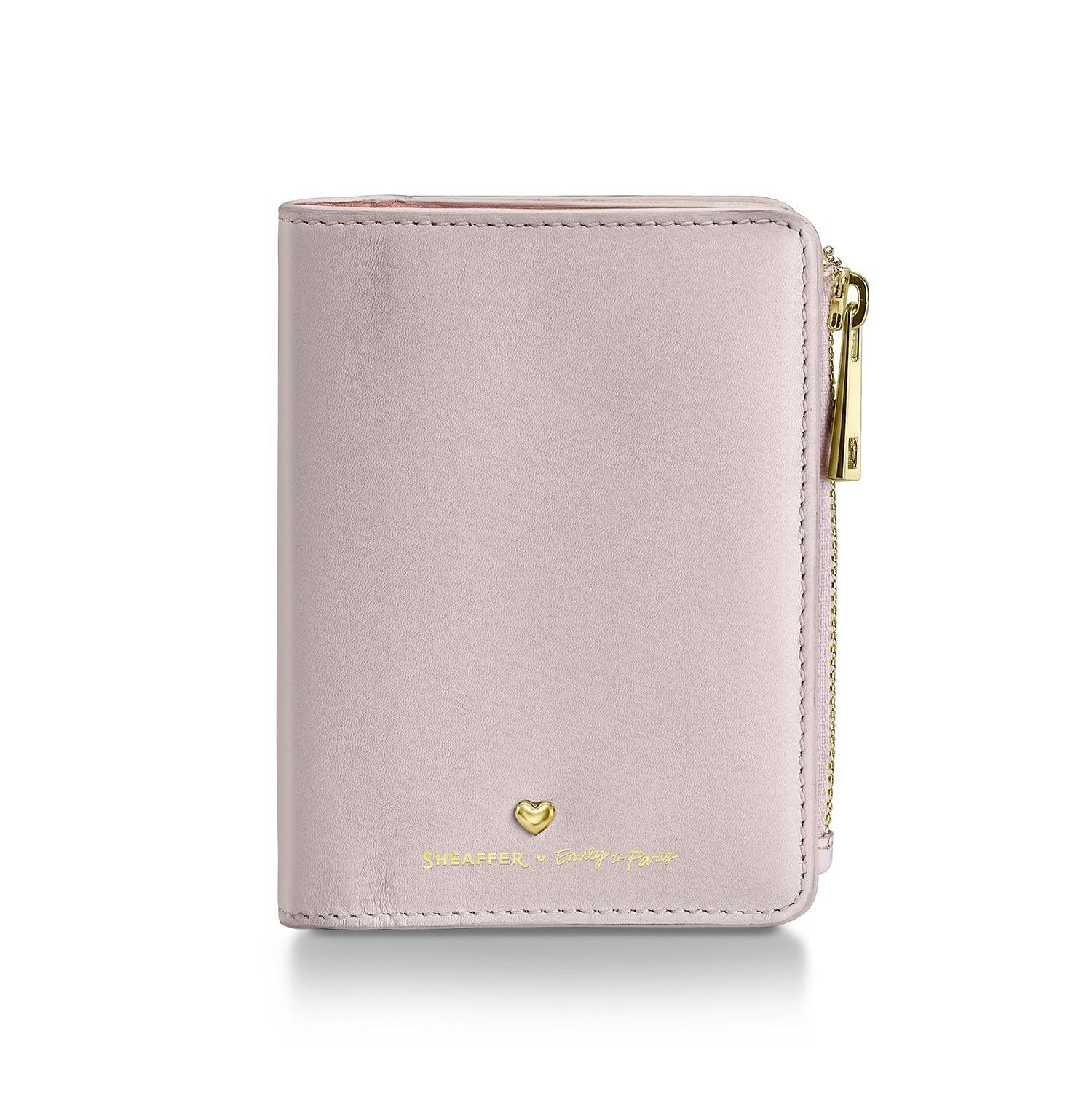 Wallet Sheaffer Eip Leather Bifold Coin With Zip Heart Emblem In Champagne Gold Finish Lt