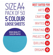 image //www.c...Anupam Basic Colour Paper Pack-160 Gsm -50 Sheets - A4