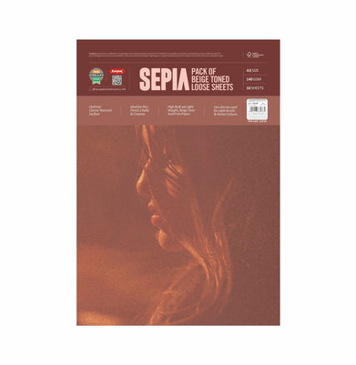 imagAnupam Sepia Beige Toned Cartride Book - WireO 140 Gsm - 50Shts -A4