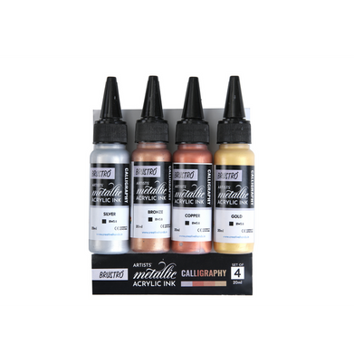 imagArtists' Metallic Calligraphy Ink set of 4 x 20ml