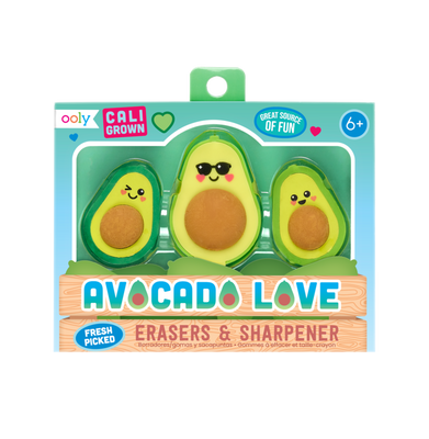 imagAvocado Love Eraser and Sharpener - Set of 3